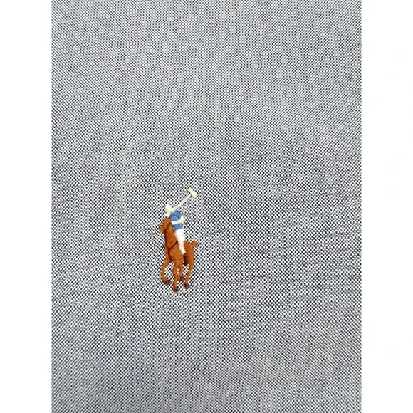 Polo Ralph Lauren Yarmouth Shirt Men Gray 17.5 36/37 Flesh Pony Button Down L/S - Picture 5 of 8